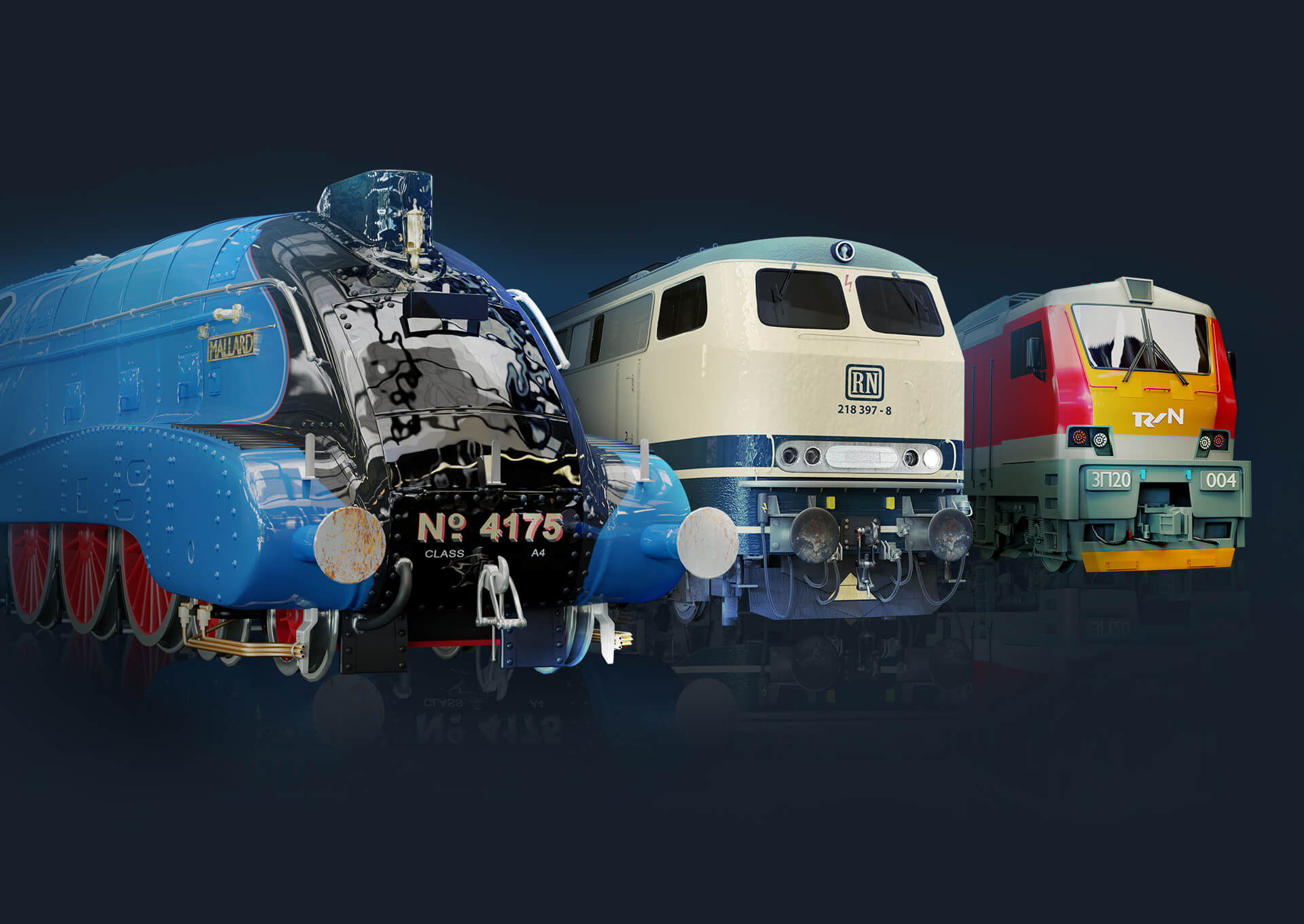 Historyczne okresy w kolejnictwie z ponad 170 autentycznymi lokomotywami.